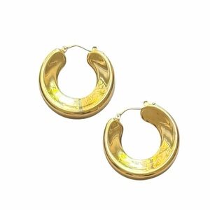 Milor Italy 14K Yellow Gold Polished Chunky Hoop Earrings